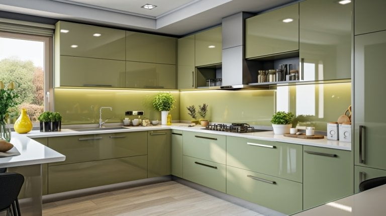 20 Beautiful Olive Green Kitchen Cabinet Ideas